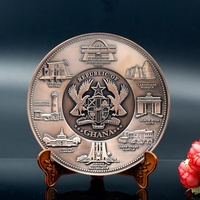 Usine Shuanghua en alliage de Zinc de haute qualité, décoration personnalisée en métal antique, plaque métallique 3d, plaque souvenir du Ghana