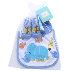 Nouveau nouveau-né doux coton anti-rayures mitaines alimentation Burp tissu bébé <span class=keywords><strong>bavoir</strong></span> et chaussettes ensemble bébé accessoire - Product Image 6
