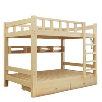 Lit superposé moderne en bois massif couleur personnalisée 2026 pour chambre d'enfant avec escalier, rangement à deux niveaux, cadre de lit double Queen pour adulte