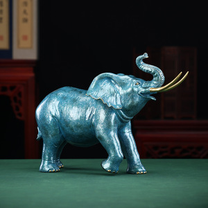 Copper World <b>Elephant</b> Figurine Silver Gray Handmade Artistic Decor For Home Office Desktop <b>Gift</b> - Product Image 2