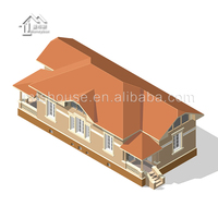 Nouvelle conception de villa en acier léger avec plans de maison à 3 chambres, style hôtel en bois