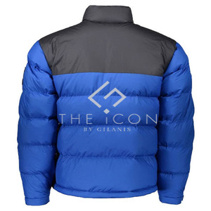 Veste d'hiver bleue matelassée pour homme – Manteau imperméable coupe-vent isolé et matelassé, veste chaude pour l'extérieur - Product Image 3