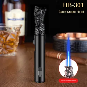 <span class=keywords><strong>Briquet</strong></span> d'allumage en métal coupe-vent direct créatif Conception de pistolet de pulvérisation à soulagement tridimensionnel pour la moxibustion de cigares de fête - Product Image 6