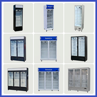 Refrigerador Vertical con Puerta de Vidrio, Enfriamiento por Aire Sin Escarcha, para Exhibición Comercial de Bebidas en Tiendas y Servicios de Catering