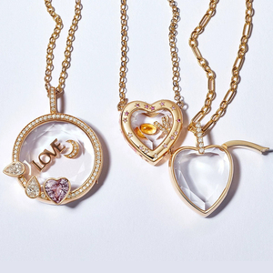 Creative Fashion Trendy 18K Gold Plated Link Heart Picture Box Necklace Jewelry Women Girls Personalized Accessories <strong>Jewellery</strong> - Product Image 1
