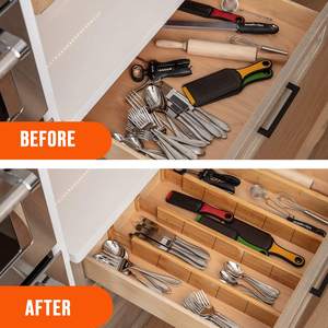 2023 personnalisable articles ménagers printemps réglable tiroir diviseur cuisine tiroir organisateur bambou tiroir diviseurs Logo personnalisé 300 - Product Image 6