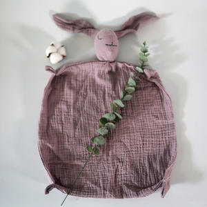 Nouvelle Arrivée Offre Spéciale Couverture de Sécurité pour Bébé 100% Coton <span class=keywords><strong>avec</strong></span> Tête de Lapin, Jouet Apaisant pour Nouveau-nés, Cadeau, Service OEM - Product Image 4