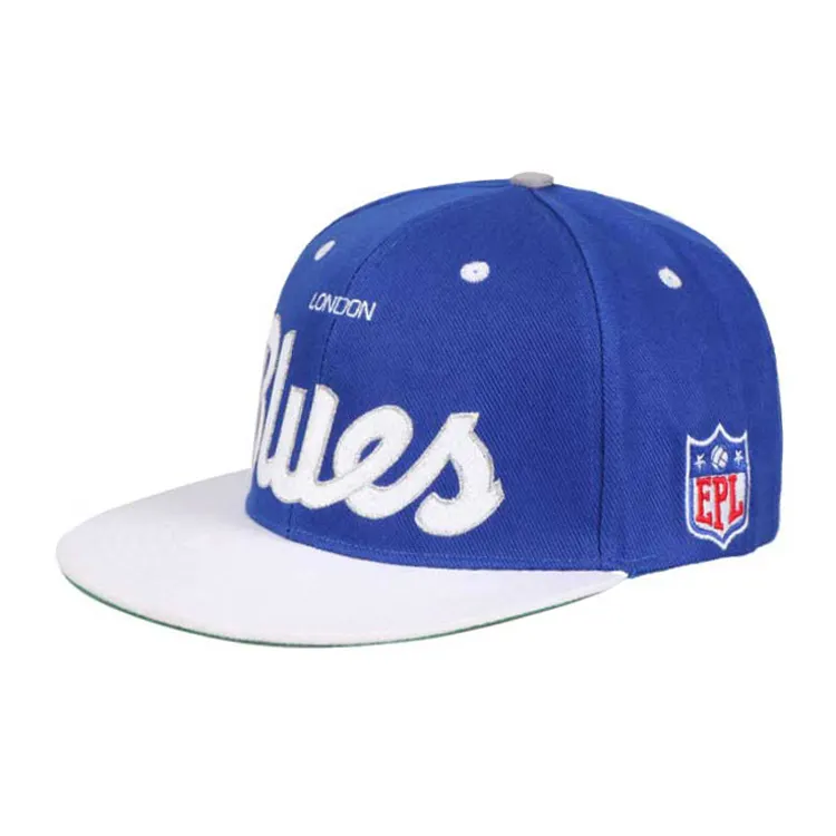 Caps snapback for men navy blue blank white brim hip hop wholesale custom 3d embroidery snapback cap