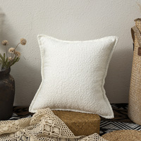 Nordique couleur unie bord pressé taie d'oreiller maison chambre canapé décor housse de coussin