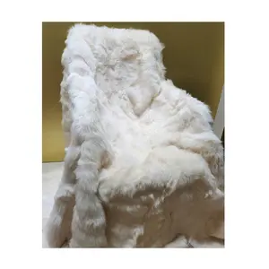 Custom Logo Eco-friendly Toscana Lambskin Large Thick White Shag Rug Lamb Skin Long Hair Carpet Sheep Skin Animal Fur Blanket