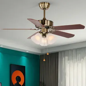 Zipper Control Luxury 220V Cheap Price Energy Save Decorative Ceiling Fan With Light