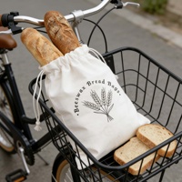 Sac en toile de cire d'abeille imprimé sur mesure, réutilisable, avec cordon de serrage, pour boulangerie et stockage de levain, vente en gros usine
