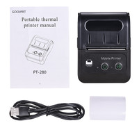 Untuk Printer POS Mini 58mm 2-inci untuk Ponsel, Printer Thermal USB Portabel, Stok Printer dengan Baterai 1500mAh, 203DPI, FCC CE