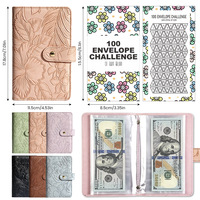 Carnet de budget en cuir pour le Défi des 100 enveloppes, Organisateur de budget pour l'enveloppement de l'argent, Suivi des économies