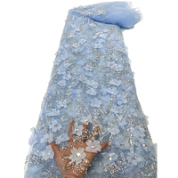 Date Argent Glitter Perles Paillettes Broderie Dentelle Tissu Bébé Bleu Perlé Appliques Dentelle De Mariée pour Robes