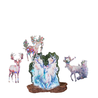10 feuilles par paquet Shell Light PET Sticker Pack Antler Forest Series 4 Choix Elk Thème Autocollants décoratifs