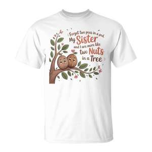 T-shirt avec citation de sœur, motif « Deux pois dans une tige », design mignon pour frères et sœurs, taille adulte unisexe - Product Image 1