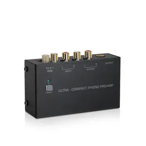 COKYIS PP400 Mini Amplificateur Audio Stéréo Préamplificateur Phono Ultra-Compact 2xRCA Entrée 2xRCA 1/4 "Sortie TRS