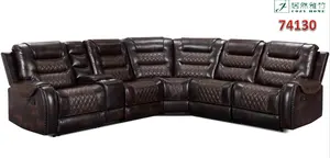 Classic American Recliner Sofa Set Leather Air Recliners Manual Motion Sofa OEM ODM Service para Atacado ou Varejo