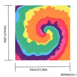 PESENAR 1960s Style arc-en-ciel <span class=keywords><strong>cravate</strong></span> colorant spirale motif tissu pour rétro Vintage Hippie Costume décoration accessoire - Product Image 3