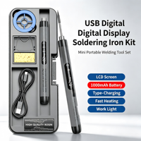 Fer à souder sans fil à affichage non numérique, batterie Li-ion 800 mAh, pack standard, rouge, portable, stylo de soudage électronique DIY