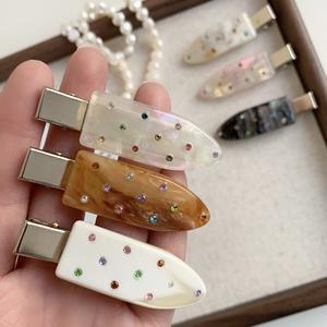 Pinzas para el Cabello de Acrílico y Cristal de Alta Calidad, Modernas y Personalizadas, Sin Pliegues, con Diamantes de Acetato, Accesorio para el Cabello para Mujer - Product Image 4