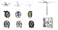 Ventilateur HVLS sur pied intelligent 2HP avec pales en alliage d'aluminium pour grands espaces ouverts et places publiques