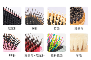 <span class=keywords><strong>Brosse</strong></span> à cheveux à logo personnalisé, faible MOQ, très vendue, antistatique, en nylon et poils de sanglier, avec manche en chêne, pour extensions et perruques - Product Image 6