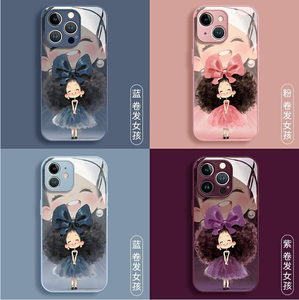 Grande <span class=keywords><strong>capelli</strong></span> <span class=keywords><strong>ricci</strong></span> ragazza stampa vetro PC TPU Cover posteriore per Iphone 6 7 8 SE X Xr XS 11 12 13 14 15 16 17 Pro Max - Product Image 6