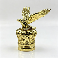 Bouchons de flacons de parfum de luxe en métal doré de haute qualité, personnalisés, en forme d'aigle