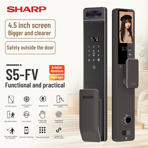 กุญแจดิจิตอล Sharp S5 Cat Eye ขนาดใหญ่ ระบบล็อค 3 มิติ สแกนใบหน้า สแกนฝ่ามือ สแกนลายนิ้วมือ รหัสผ่าน  วัสดุอลูมิเนียมอัลลอยด์ ป้องกันการโจรกรรม  เชื่อมต่อ WiFi สำหรับไม้ - Product Image 1