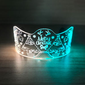 新着クリスマスパーティーLEDライトアップハーフフェイステクノロジーメガネ変色メガネコンサート - Product Image 5
