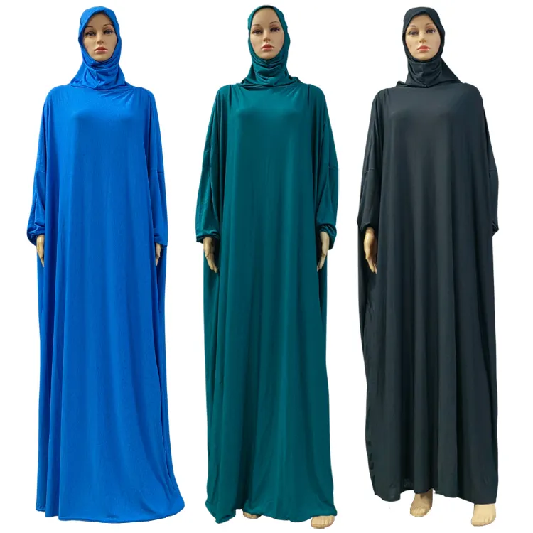 Donne musulmane Hijab Robe Abaya Doris Plain preghiera indumento abito islamico con cappuccio abito Plus Size allentato lungo con cappuccio abito saudita Africa