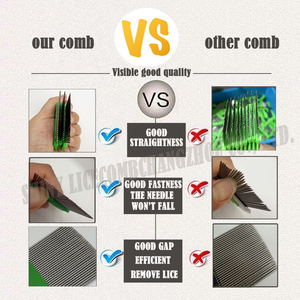 Chất lượng cao giá thấp thoải mái Grip không có biến dạng Fine-tooth lược cho Chí cho gàu loại bỏ Terminator Chí Lược - Product Image 3