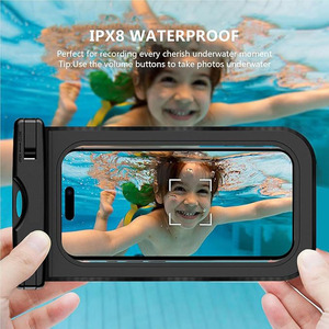 กระเป๋าใส่โทรศัพท์กันน้ำและกระเป๋าคาดเอว ชุด IPX8 กระเป๋าใส่ของใต้น้ำแบบแห้งพร้อมสายคล้องคอ สายปรับได้สำหรับว่ายน้ำและเล่นเซิร์ฟ - Product Image 4