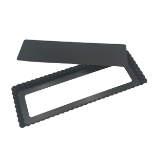 Moule à tarte, quiche et pizza rectangulaire en acier au carbone 36 cm x 12 cm, avec base amovible, antiadhésif et écologique, outils de pâtisserie - Product Image 6