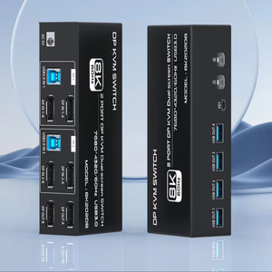 Fjgear FJ-8K202DB Màn hình kép dp KVM chuyển đổi 2 Máy tính để 2 DisplayPort màn hình tại 7680x4320 60Hz USB 3.0 HUB - Product Image 1