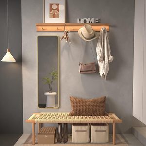 Gold 47 X 14 In Door Mirror With Hanging Strap For Bedroom Or Dressing Room Use - Product Image 3
