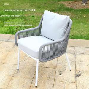 Personnalisé villa extérieur corde tissé extérieur <span class=keywords><strong>jardin</strong></span> loisirs balcon chaise moderne simple simple protection solaire dossier meubles - Product Image 5
