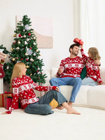 Benutzer definierte Winter Casual Weihnachten Schneeflocke Pullover für Männer Frauen Unisex Strick pullover für Familien und Paare