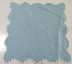 Serviettes en lin pur <span class=keywords><strong>de</strong></span> couleur <span class=keywords><strong>bleu</strong></span> <span class=keywords><strong>ciel</strong></span> à volants populaires 2026 avec ourlets <span class=keywords><strong>de</strong></span> couleur blanche pour les mariages - Product Image 2