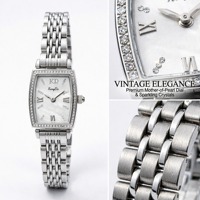 Montre de luxe personnalisée pour femme, quartz, or rose, lunette en cristal de diamant, bracelet en acier inoxydable, montre tonneau argentée pour femme