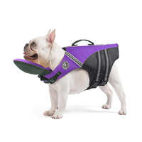 Juicepet Harnais de flottaison pour chien, motif sport, été, polyester, réglable, durable, flottabilité accrue, système de fixation sécurisé pour petits chiens