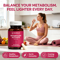 Capsules Activateur de Métabolisme Garcinia Cambogia Probiotique Gestion du Poids Santé Intestinale Contrôle de l'Appétit Complément Alimentaire 60 Gélules