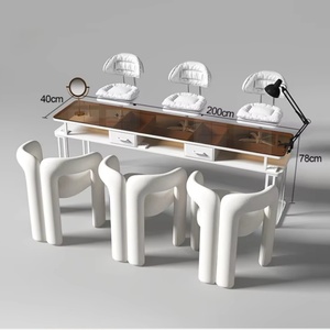 Ensemble de table et de chaise de manucure professionnelle de qualité supérieure, équipement de manucure de salon, dessus en marbre blanc moderne, multifonctionnel, pour spa de manucure, chambre à coucher - Product Image 3