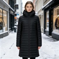 Veste longue matelassée isolante pour femme, respirante, coupe-vent, à capuche zippée, idéale pour le printemps et l'hiver