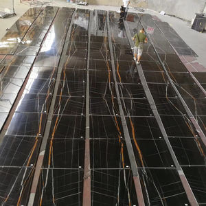 Mur d'accentuation intérieur en marbre poli noir et or Lauren de qualité supérieure TMZ Stone, style design moderne, pour hôtels et villas de luxe OEM/ODM - Product Image 1