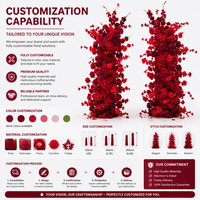 Arrangements de fleurs artificielles roses rouges pour toile de fond, centres de table de mariage, arche florale pour scène et décoration de mariage