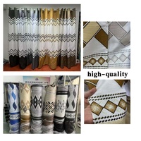 Rideau en tissu de bambou de haute qualité de 2,8 m avec motif jacquard imprimé poussière d'or, revêtement PVC, décoration de fenêtre personnalisée