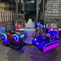 Mini Carrousel Électrique Portable en Forme de Bulldozer pour Enfants Intérieur Extérieur Kiddie Amusement Ride